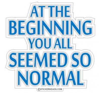 At The Beginning You All Seemed So Normal  - Funny Sticker
