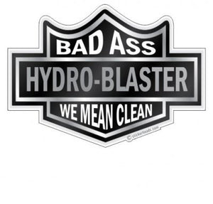 Black Biker Badge - Custom Text - Hydro Blaster Blasting Sticker