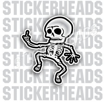 Dancing Skeleton Skelly Flip Off  - Funny Sticker