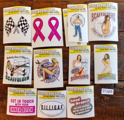 ⭕#ST025- Scaffolder  - 12-3" Sticker Pack   | |  Over Run Sticker Deal  | |