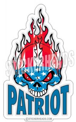Patriot Skull Flag USA America - Pro Gun Sticker