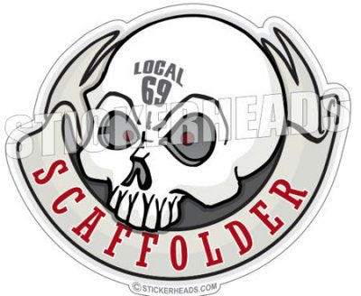Skull with Banner (Your Local) - Sticker Scaffolder Scaffolding Scaffold