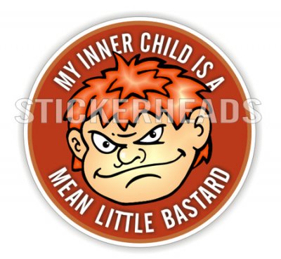 Inner Child Mean Little Bastard - Funny Sticker