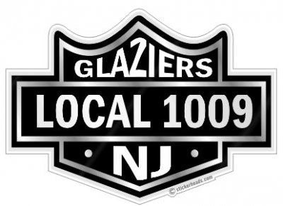 Black Biker Badge - Custom Text - Glaziers Stickers