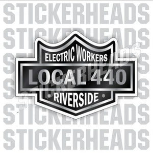 Black Biker Badge - Custom Text -  Electrical Electric Sticker