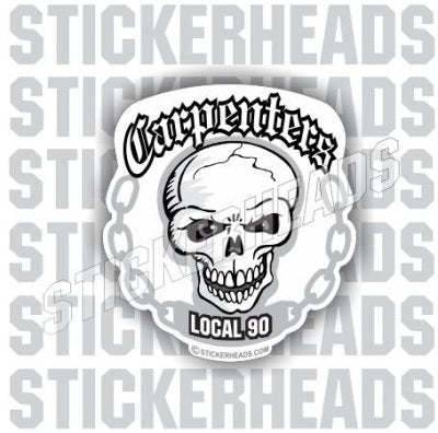 Carpenter With Chain - Skull - custom text - Carpenter Sticker ...