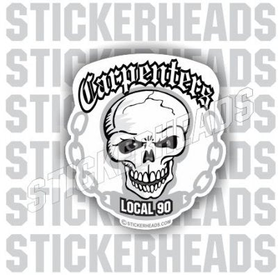 Carpenter With Chain - Skull - custom text - Carpenter Sticker