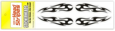 Black Tribal Flames -  Badges, Stripes & More - 2 Stickers