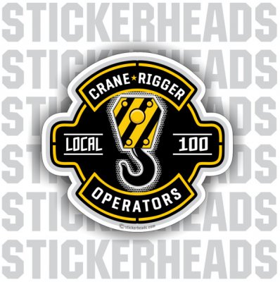 Crane Rigger Riggers Operator Hook ( Deluxe Design ) Custom Text  - Crane Operator Sticker