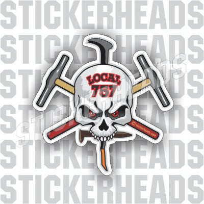Railroad Skull with your custom local - Railroad Sticker
