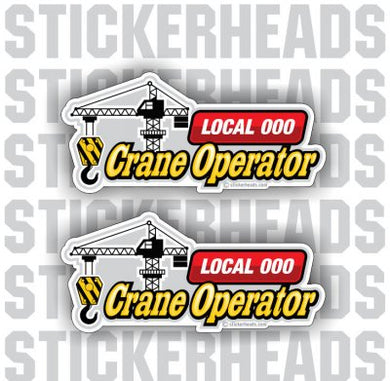 Crane Boom with Local - custom text  - Crane Operator Sticker
