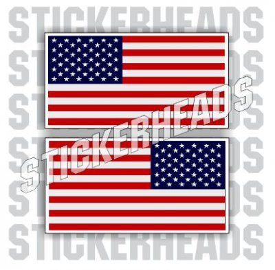 USA AMERICAN Flag Stickers ( 2 stickers )  - USA Flag Sticker