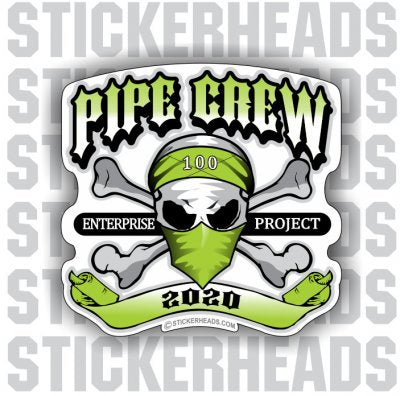 Pipe Crew Skull Crossed Bones - Pipeliner Pipeline - Sticker