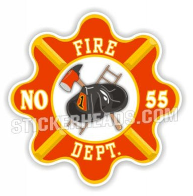 Fire Dept Vintage Retro Logo - Fire  Firefighter Sticker