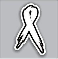 Cancer Ribbon - Distressed Ribbons Free Custom Name ( 3 stickers )