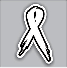 Cancer Ribbon - Distressed Ribbons Free Custom Name ( 3 stickers )