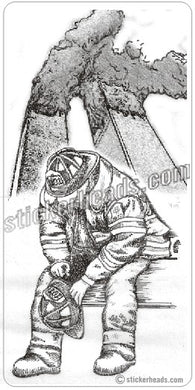 Twin Tower 9-11 Hand Drawn Art - Fire  Firefighter Sticker