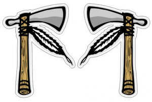 Tomahawks ( 2 Stickers Left and Right )    - Native Indian American Sticker