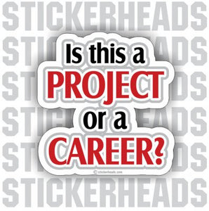 Is This A Project or a CAREER?   - Work Job Sticker