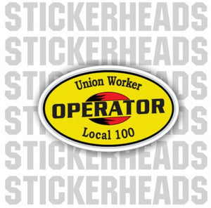 Old School Skool Oval -  Custom Text -  Heavy Equipment - Crane Operator Sticker