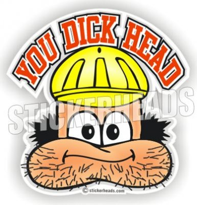 You Dick Head cartoon penis with hat - Funny Sticker