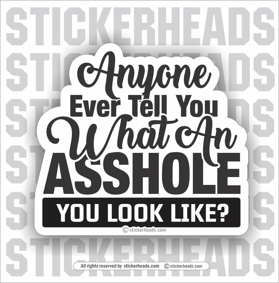 Anyone Ever Tell You What An ASSHOLE You Look Like?   - Funny Sticker