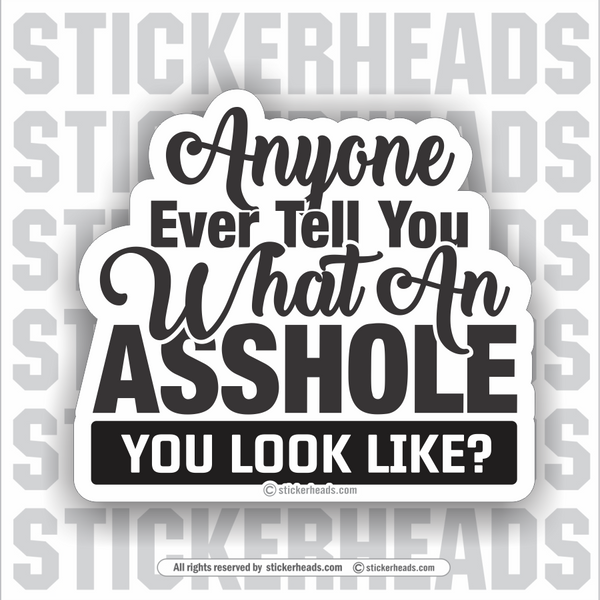 Anyone Ever Tell You What An ASSHOLE You Look Like?   - Funny Sticker