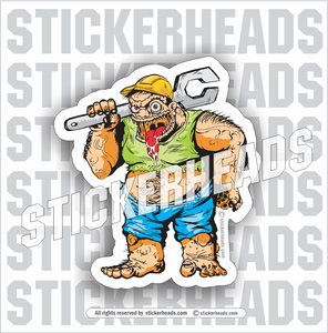 Big Nasty ED & His Wrench  - Cartoon Guy - Misc Union Sticker