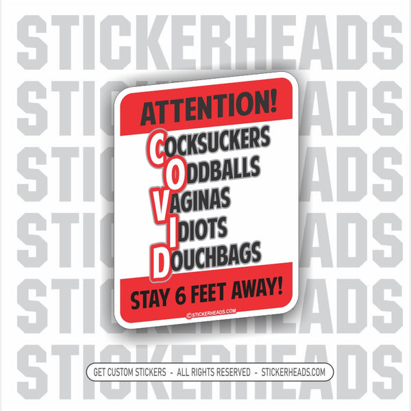 COVID Names -  Work Sticker