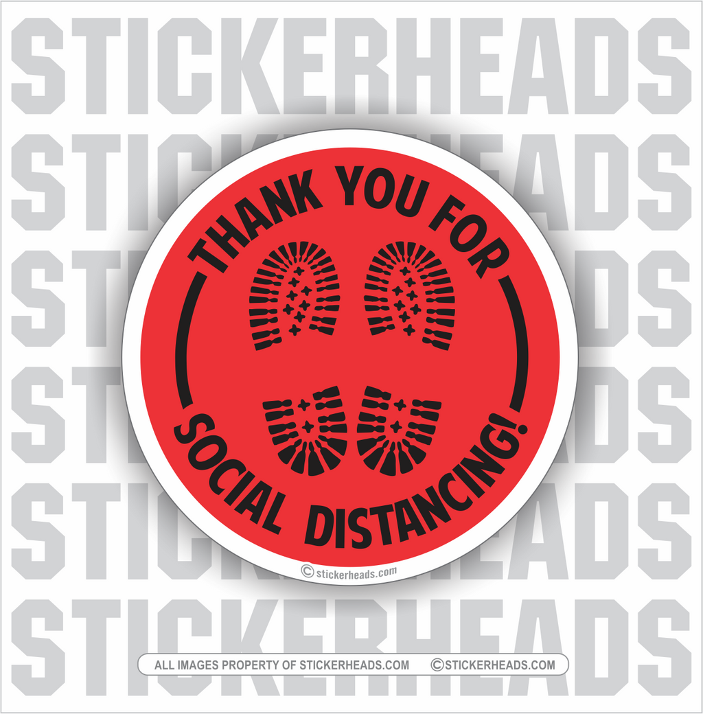 Thank You For Social Distancing - Coronavirus Covid-19 Pandemic Funny Sticker