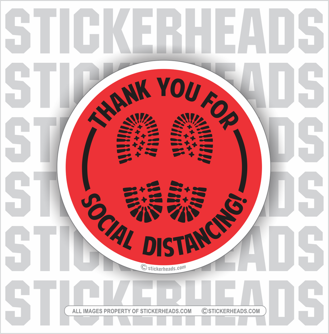 Thank You For Social Distancing - Coronavirus Covid-19 Pandemic Funny Sticker