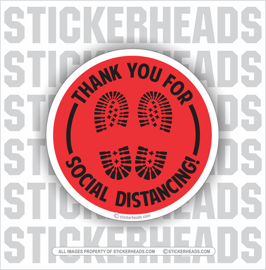 Thank You For Social Distancing - Coronavirus Covid-19 Pandemic  Sticker