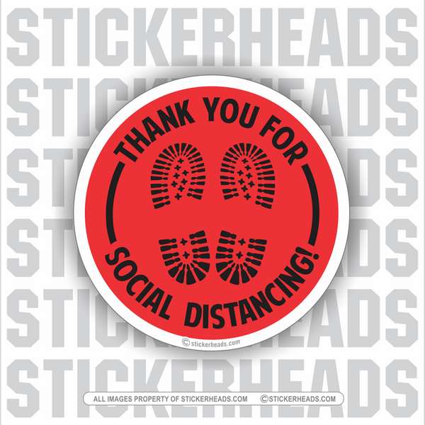 Thank You For Social Distancing - Coronavirus Covid-19 Pandemic  Sticker