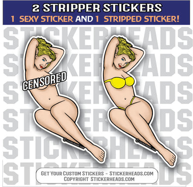 Cina Himen -  Sexy Stripper Stickers - 2 STICKERS!