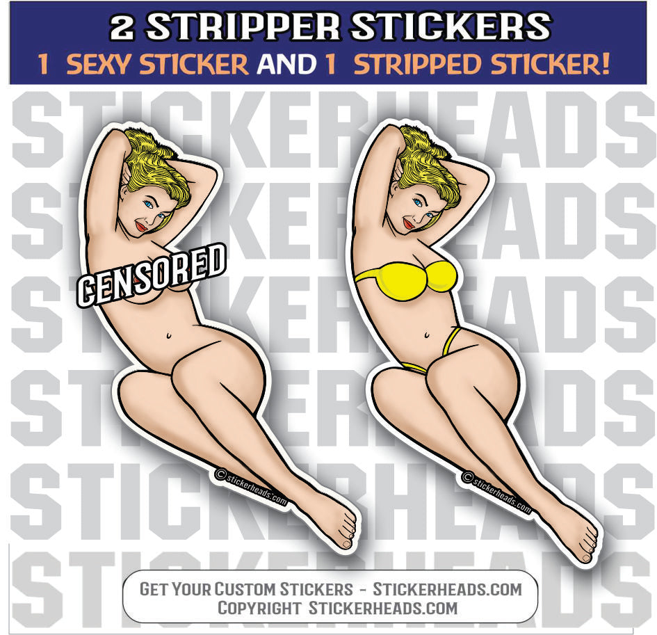 Cina Himen -  Sexy Stripper Stickers - 2 STICKERS!