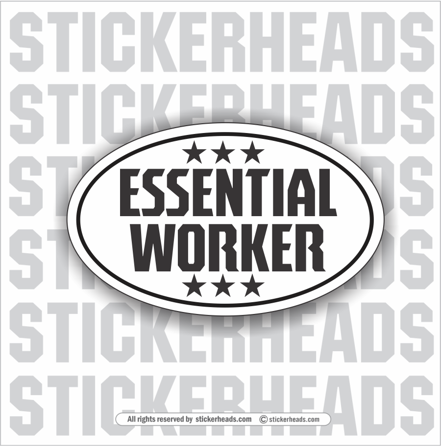 Essential Worker Oval  - Coronavirus Covid-19 Pandemic Funny Sticker