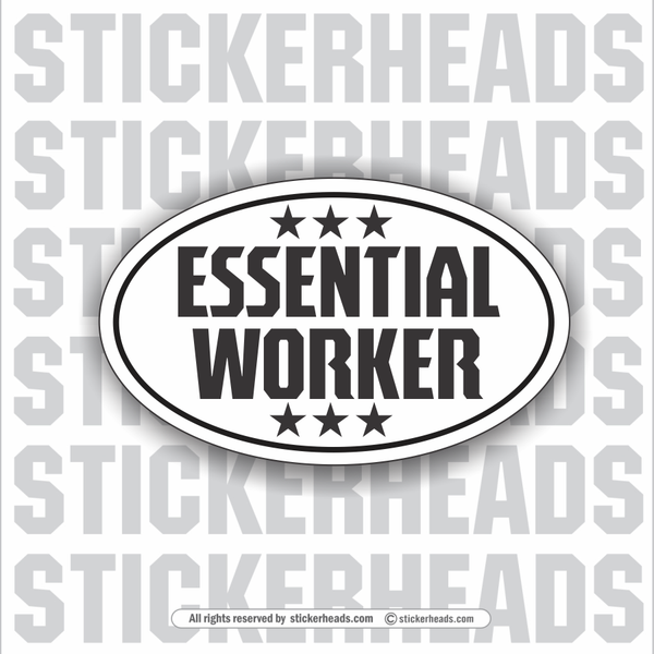 Essential Worker Oval  - Coronavirus Covid-19 Pandemic Sticker