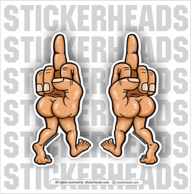 Flip Off Walk Away Finger  -  Funny Work Sticker