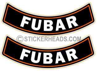 FUBAR (2 stickers) Helmet  - Bike Biker Motorcycle Sticker