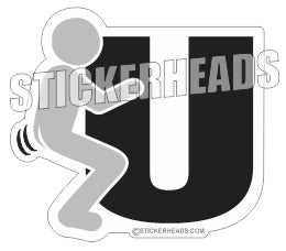 Stick Figure Fuck U  - Funny Sticker