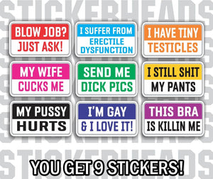 Funny Insensitive Incentives Pack #2 - Work Job Stickers