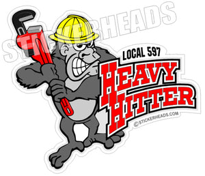 Heavy hitter - Gorilla -  Pipefitters  Plumbers Sticker