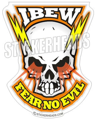 Skull With Electricial bolts -  Electrical Electric Sticker