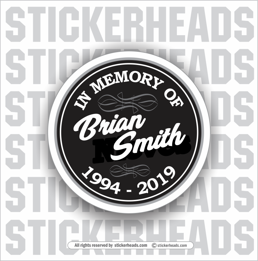 In Memory Of - Black Circle Sticker