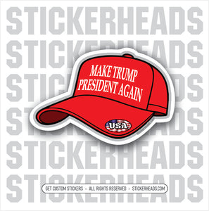 MAKE TRUMP PRESIDENT Again - Red Hat - Trump  -  Misc Union Sticker