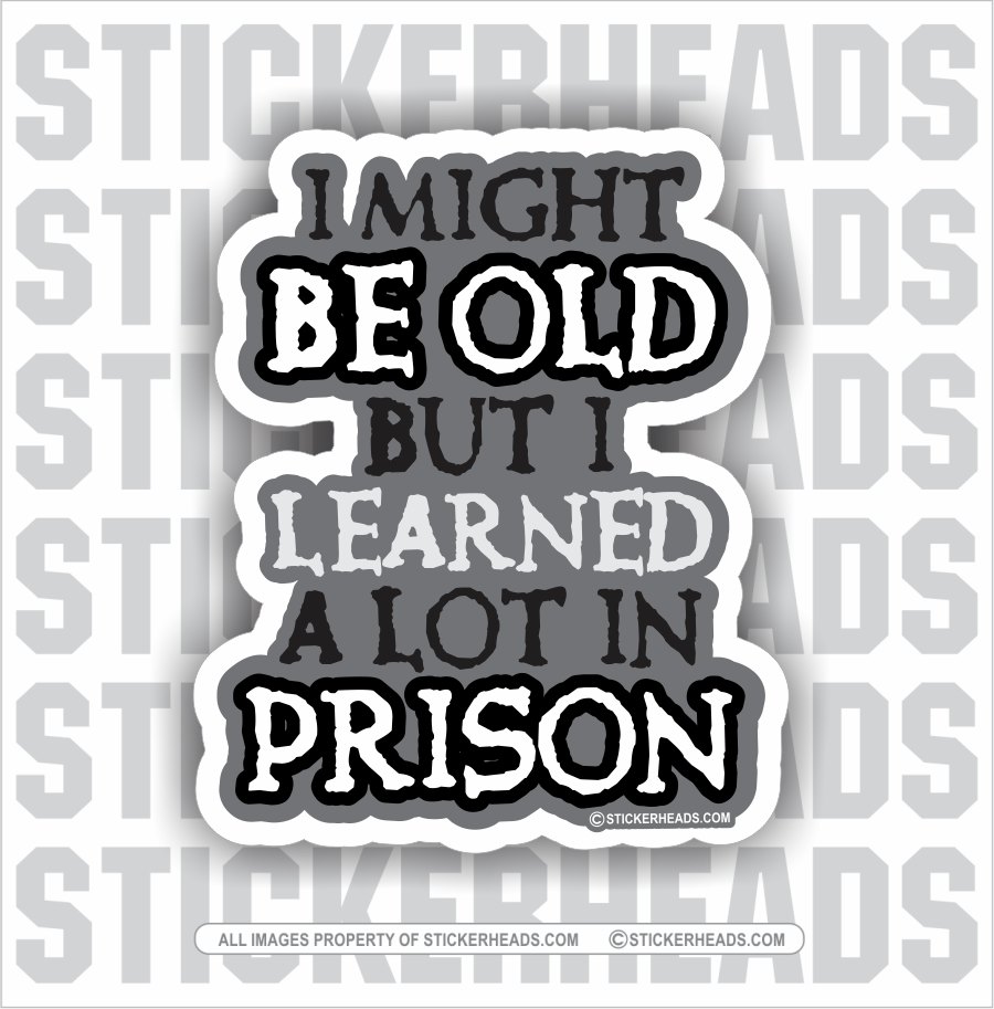 I might be OLD but I learned a lot in PRISON   - Funny Work - Sticker