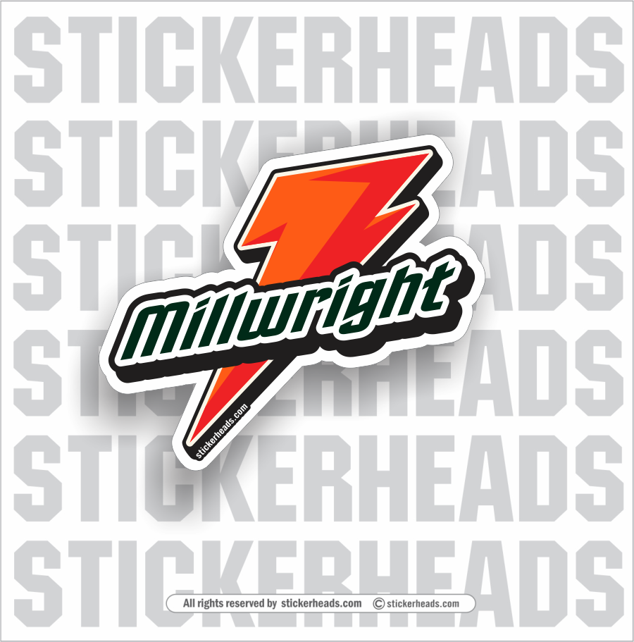 Millwright-Gade Bolt Logo - Millwright Sticker