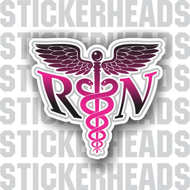 Caduceus Medical Symbol - Pink Nursing Nurse RN - Occupation Sticker