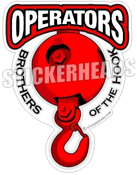 Operators Brothers of the Hook - Big Red Crane Hook & Ball - Crane Ope –  Stickerheads Stickers