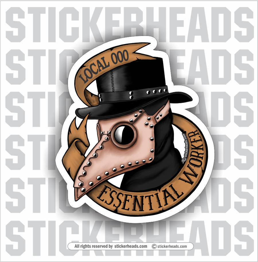 Essential Worker Plague Doctor   - Coronavirus Covid-19 Pandemic Sticker